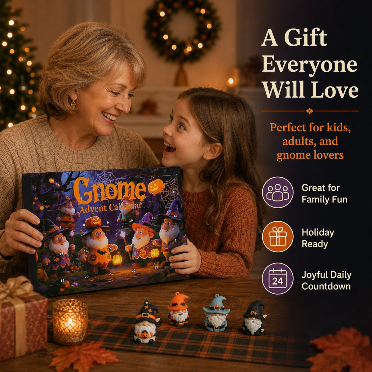 🎃 Last Day 49% OFF - 24 Days of Halloween Gnome Surprise Figures Advent Calendar Box