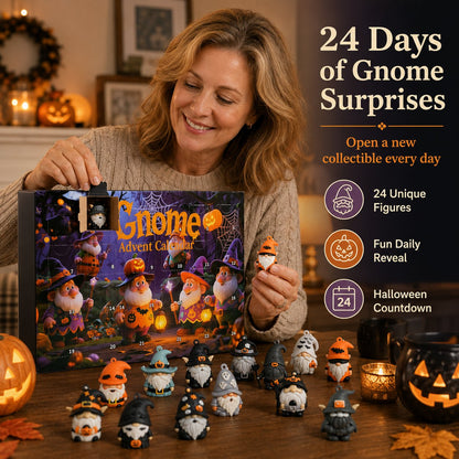 🎃 Last Day 49% OFF - 24 Days of Halloween Gnome Surprise Figures Advent Calendar Box