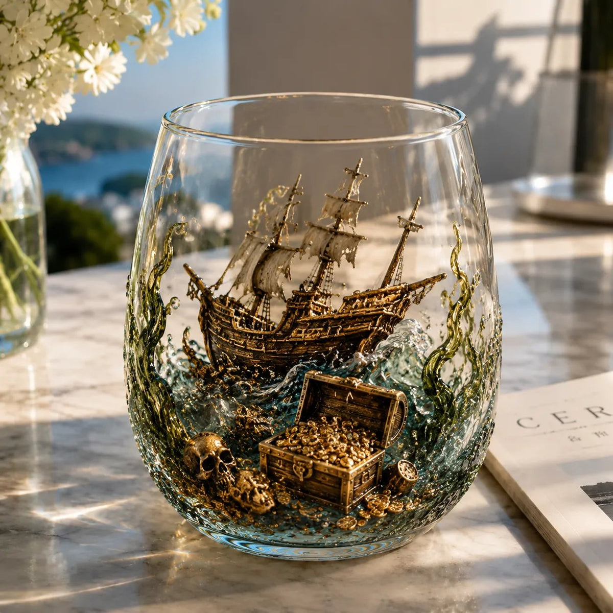 🔥Release The Kraken Pirate Glass Collection🏴‍☠️ — 3-Piece Legendary Ocean Treasure Set