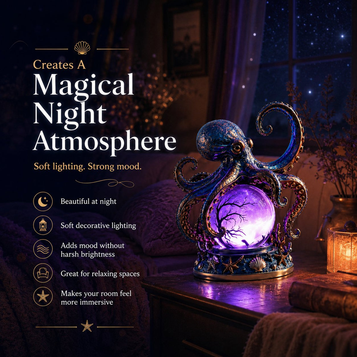 💥🏆Last Day 50% OFF – 🐙 Deep Sea Octopus Crystal Ball Lamp