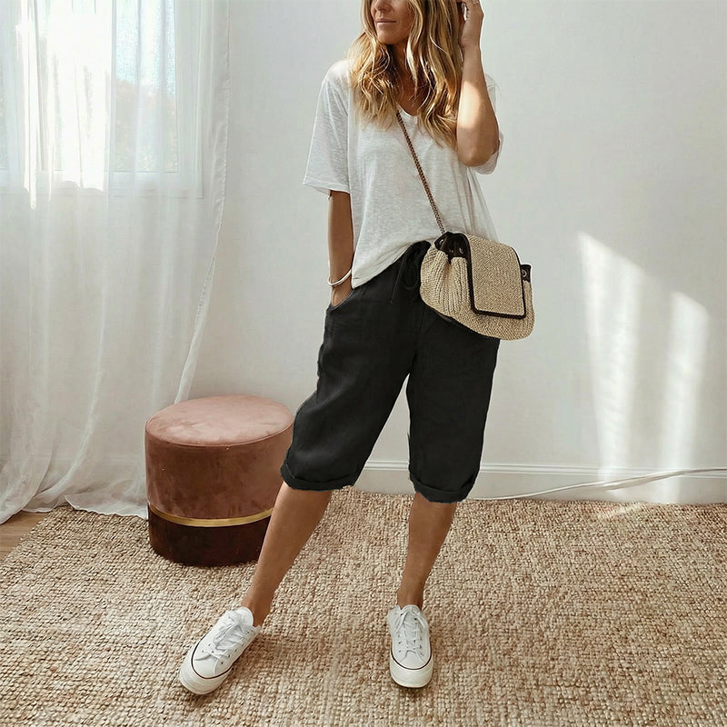 ✨Women's Casual Cotton & Linen Cropped Pants