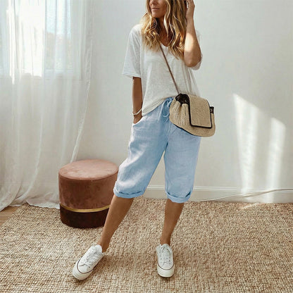 ✨Women's Casual Cotton & Linen Cropped Pants