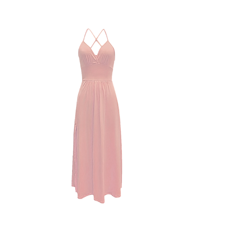 ✨2026 New Arrivals 50% OFF💥V-Neck Spaghetti Strap High Slit Maxi Dress – Flowy Fabric, Elegant Fit & Perfect for Summer Evenings 💃