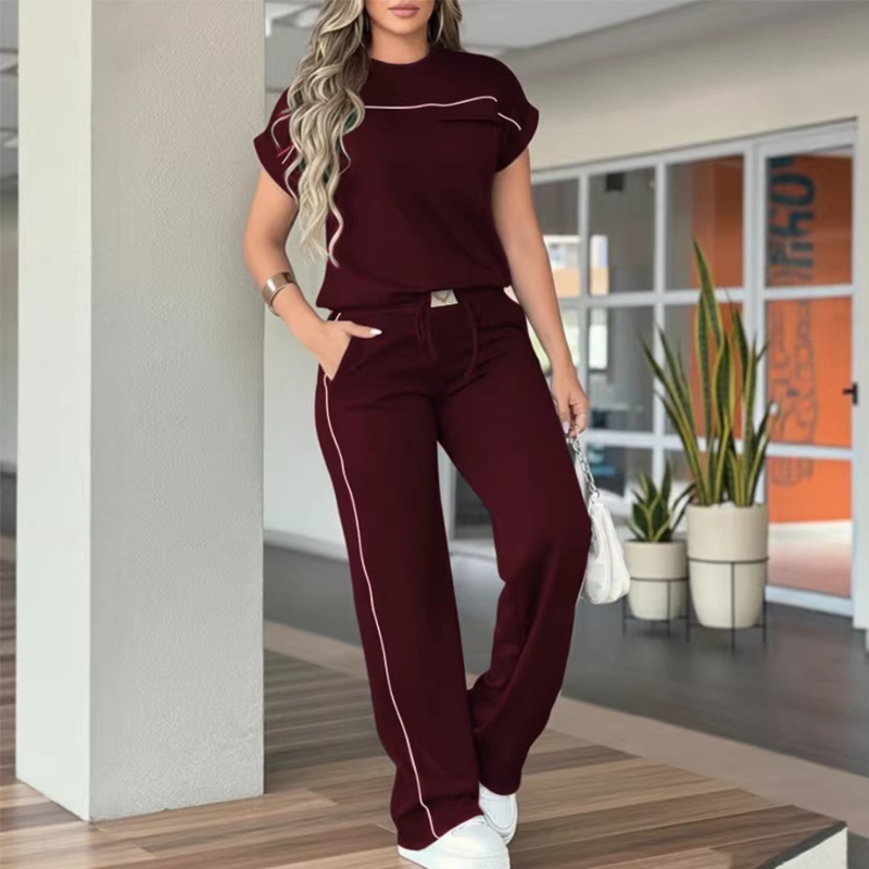✨🔥LIMITED TIME 50% OFF!🔥Women's Casual Short Sleeve Top & Wide Leg Pants Set