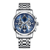 Silver Case with Blue Dial