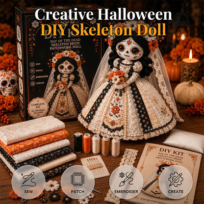 💀🧵 Skeleton bride craft kit – complete, detailed, perfect for Halloween decor!